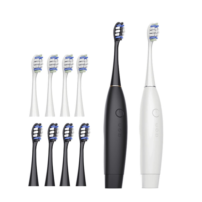 LULA Black Sonic Electric Toothbrush Cleaning with 3 Modes Wireless Charging Silicone Electric Toothbrush for Adult - Image 7