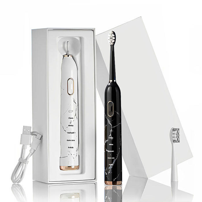 Intelligent Induction Charging Dupont Bristles Marble Art Sonic Electric Toothbrush
