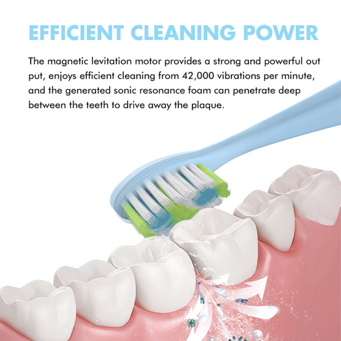 LULA Black Sonic Electric Toothbrush Cleaning with 3 Modes Wireless Charging Silicone Electric Toothbrush for Adult - Image 6