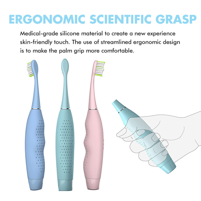 LULA Black Sonic Electric Toothbrush Cleaning with 3 Modes Wireless Charging Silicone Electric Toothbrush for Adult - Image 4