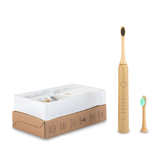 Custom Logo Toothbrush Bamboo Sonic Electric Toothbrush With Replaceable Bamboo Toothbrush Head for Adults - Image 2