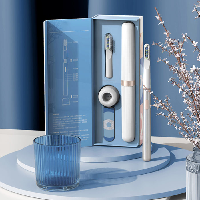 LULA Hot Sale Private Label IPX 7 Waterproof Soft Bristle Slim Metal Electric Toothbrush for Adult - Image 2