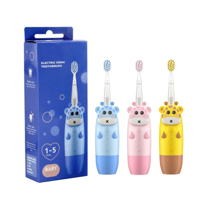 LULA Sonic Toothbrush with LED Light Brush Intelligent Timer Waterproof IPX7 Battery Powered Children Toothbrush for Boys Girls