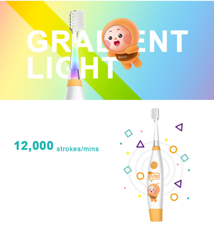 LULA Wholesale Smart Timer and IPX7 Waterproof Battery Powered Electric Toothbrush For Kids - Image 3