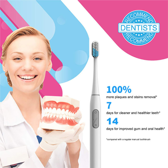 LULA Custom Logo Battery Operated Toothbrush Soft Electric Toothbrush With Replaceable Heads - Image 3