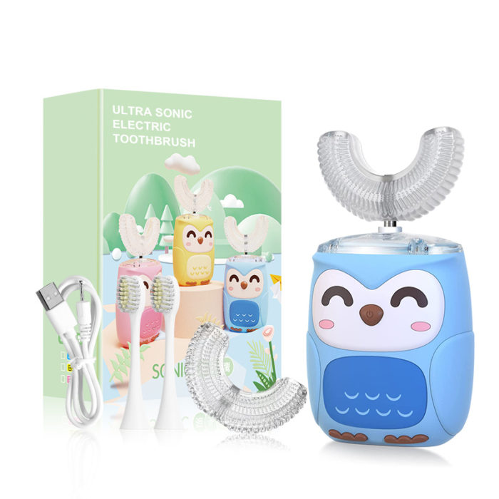 LULA Electric Toothbrush U shaped 360 Cartoon Electronic Toothbrush for Kids Children Baby