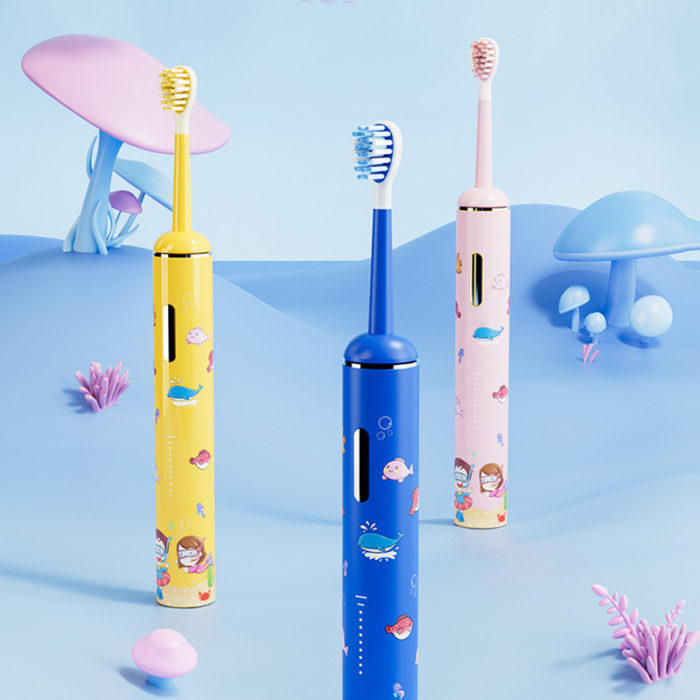 LULA Custom Logo Sonic Electric Toothbrush with Replacement Heads for Kids Children - Image 4