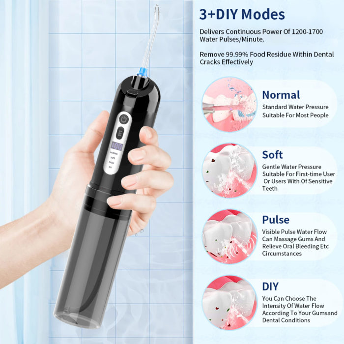 Hot Sale Cordless Portable Oral Irrigator UV Electric Dental Water Flosser With LED display - Image 6