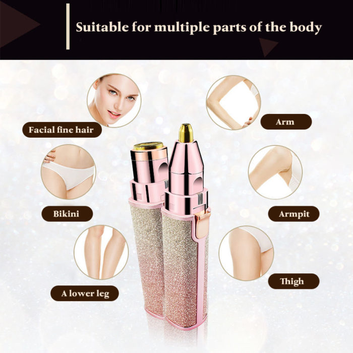 Pocket Painless Electric Epilator Portable Eyebrow Trimmer Facial Hair Remover for Women - Image 2