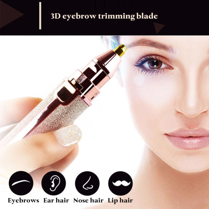 Pocket Painless Electric Epilator Portable Eyebrow Trimmer Facial Hair Remover for Women - Image 7