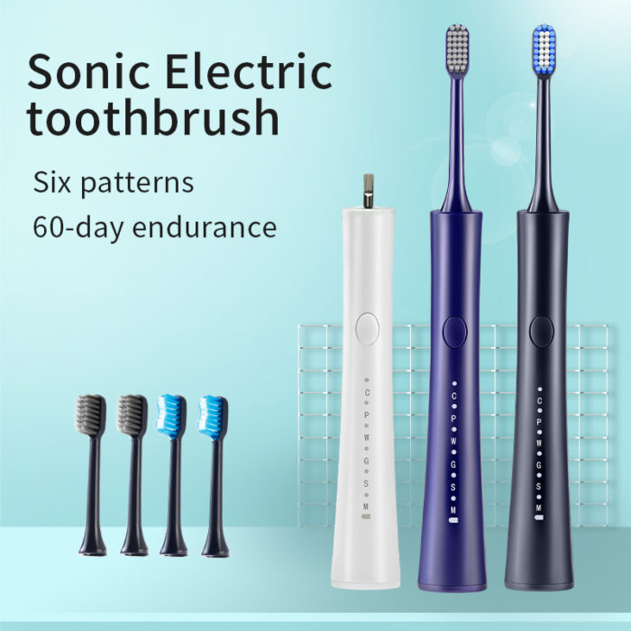 Sonic Electric Toothbrush IPX7 Waterproof 6 Modes USB Charger Rechargeable Toothbrush For Adults - Image 2