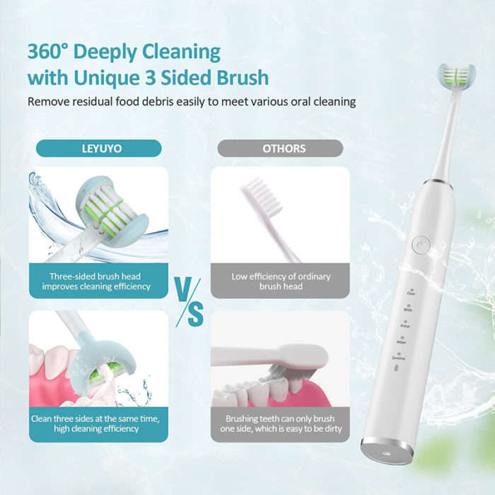 New Product 2023 Three Bristle Sonic Electric Toothbrush Patented 3 Sided toothbrush for Adults - Image 4