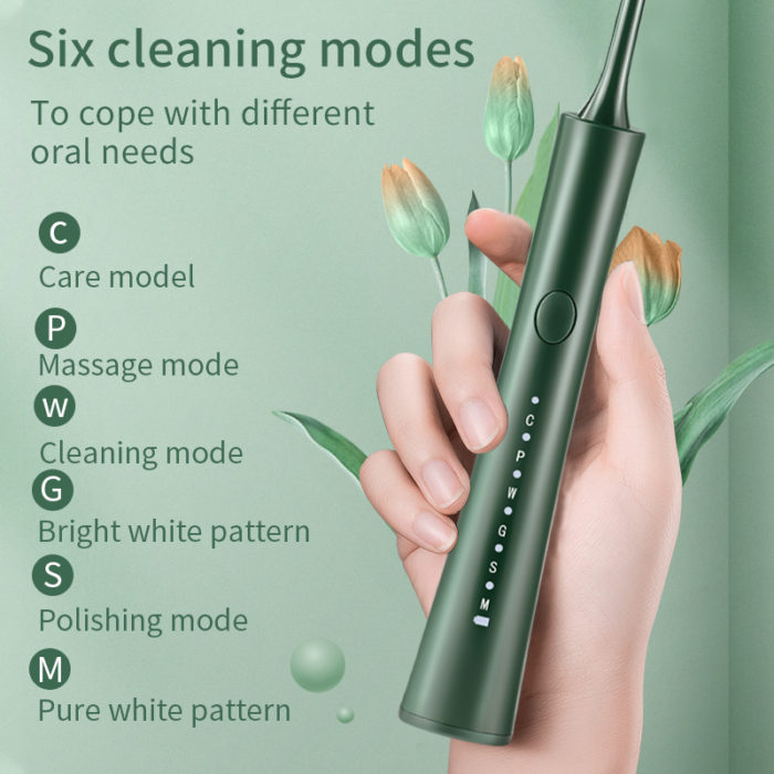 Sonic Electric Toothbrush IPX7 Waterproof 6 Modes USB Charger Rechargeable Toothbrush For Adults - Image 4