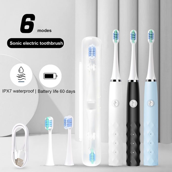 Electric Toothbrushes with Smart Timer Ultrasonic Toothbrush with 6 Modes Sonic Cleaning for Adults - Image 4