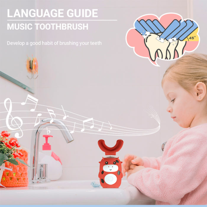 LULA Music Electric Toothbrush U shaped 360 Cartoon Toothbrush for Kids - Image 4