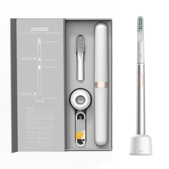 LULA Hot Sale Private Label IPX 7 Waterproof Soft Bristle Slim Metal Electric Toothbrush for Adult
