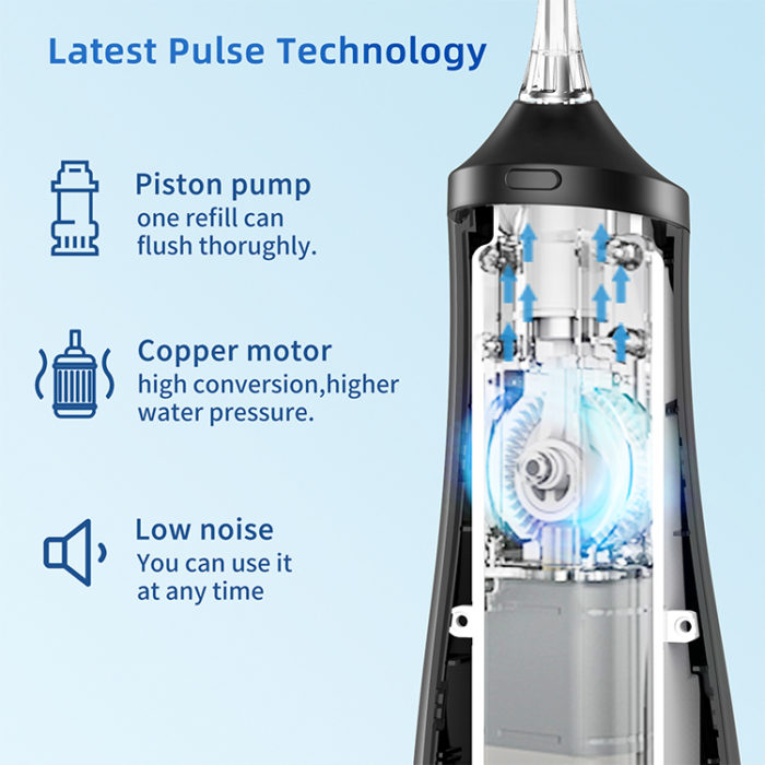 Black Oral Irrigator Water Flosser Teeth Cleaning with 4 Modes - Image 6