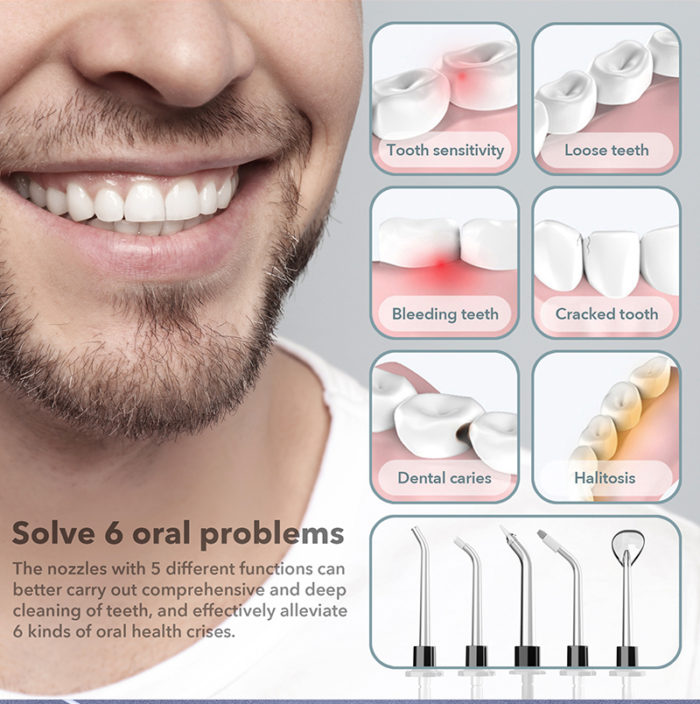 300ML Portable Oral Irrigator White Dental Water Flosser Jet - Image 2
