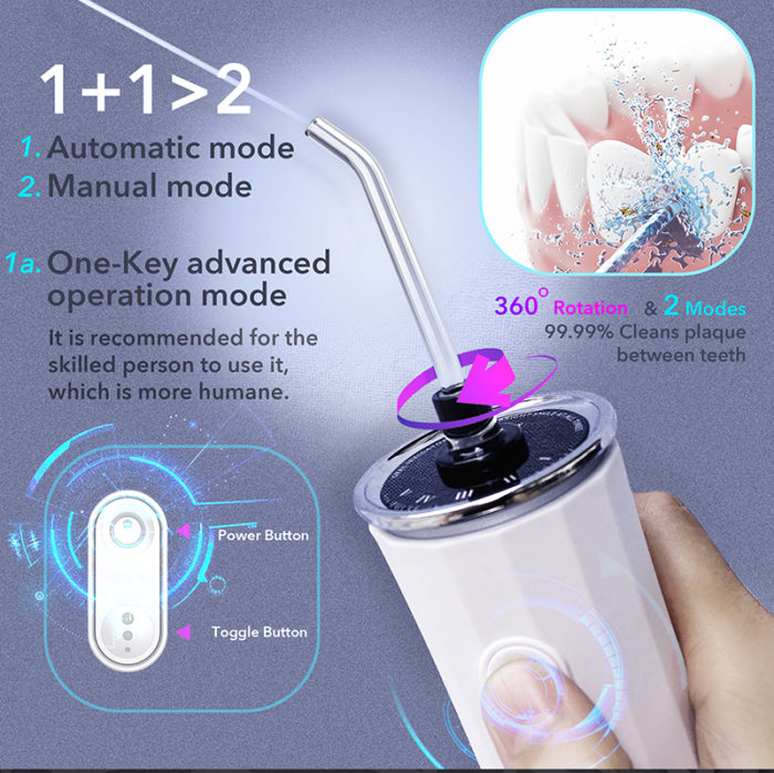 300ML Portable Oral Irrigator White Dental Water Flosser Jet - Image 3