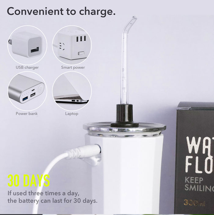 300ML Portable Oral Irrigator White Dental Water Flosser Jet - Image 6