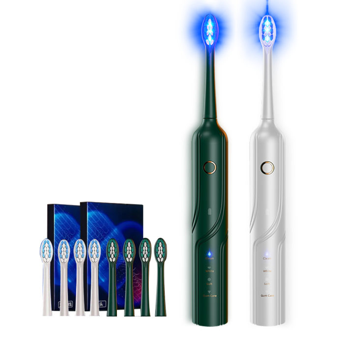 Sonic Toothbrush LED Blue Light Teeth Whitening Electric Toothbrush With Smart Pressure Sensor