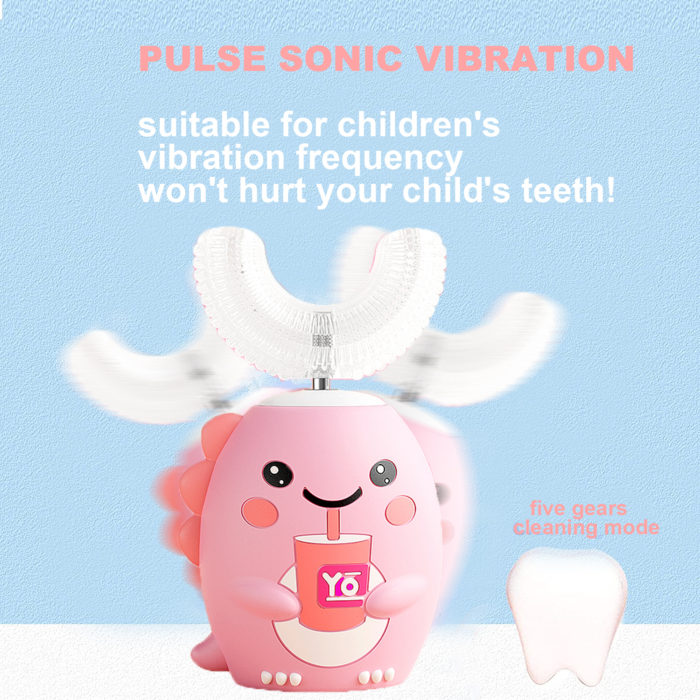 LULA Wholesale Children Electric Toothbrush Ultrasonic Cartoon U Shaped Toothbrush - Image 4