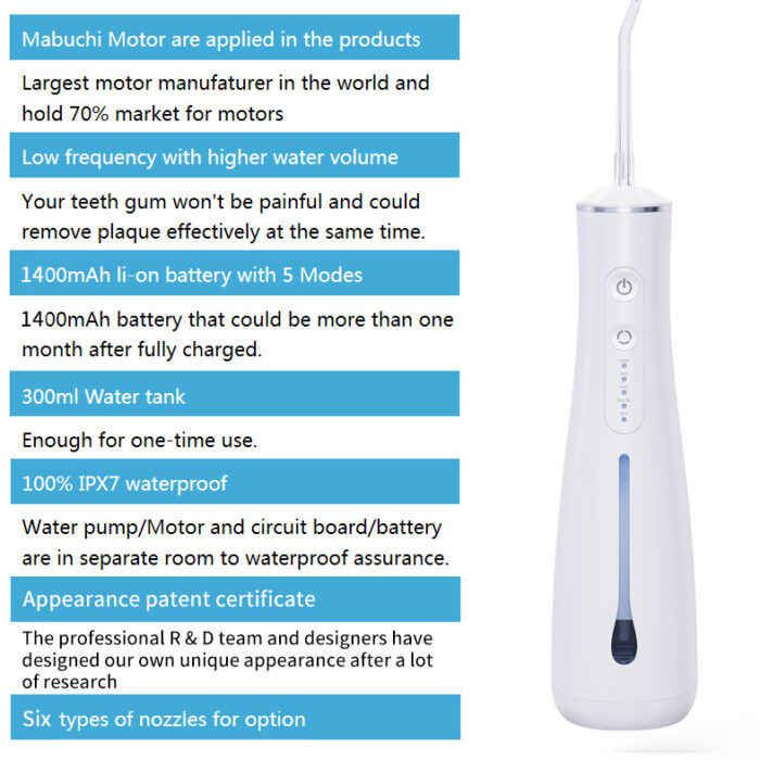 Portable Cordless Water Flosser Oral Irrigator Teeth Cleaning Flosser Water Teeth - Image 6