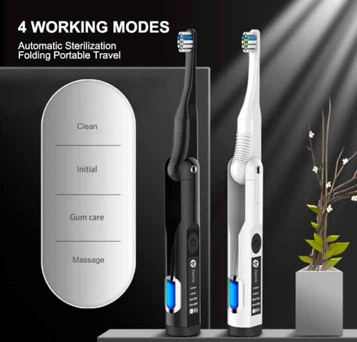 Wholesale OEM Custom Mini UV Sterilization Foldable Travel Electric Toothbrush - Image 5