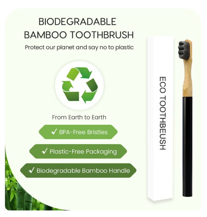 Guangdong Manufacturer Eco-Friendly Toothbrush Metallic Gold Toothbrush With Bamboo Head - Image 7