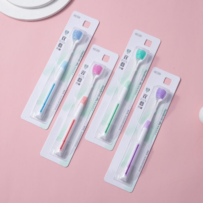Double Side Head Toothbrush with Squeeze Toothpaste Toothbrush Soft Toothbrush - Image 7