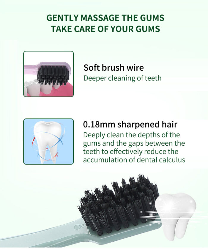 Eco-friendly products soft bristles biodegradable convenient cleaning toothbrush set - Image 4