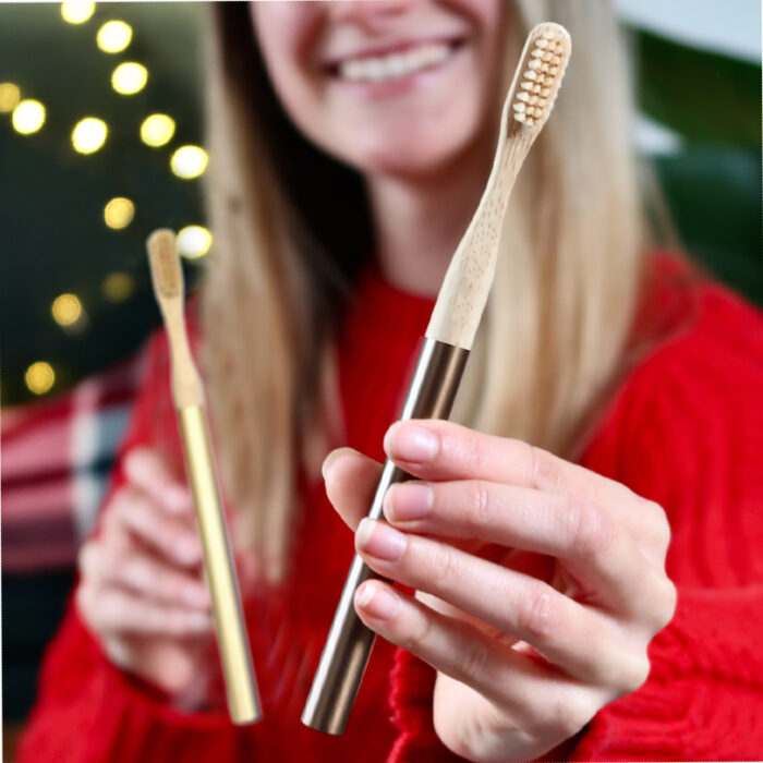 Guangdong Manufacturer Eco-Friendly Toothbrush Metallic Gold Toothbrush With Bamboo Head - Image 6