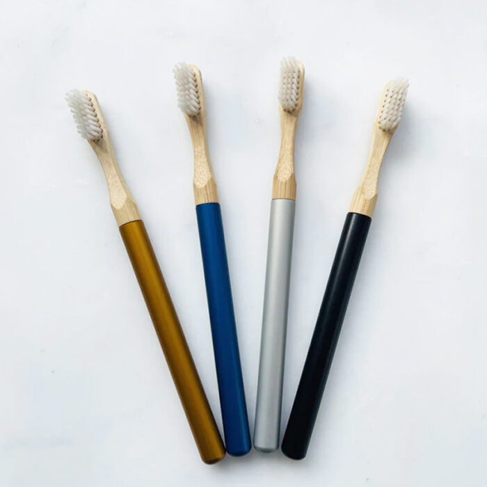 Guangdong Manufacturer Eco-Friendly Toothbrush Metallic Gold Toothbrush With Bamboo Head - Image 3