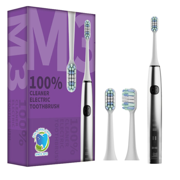 LULA New OEM Rechargeable IPX7 Toothbrush with 4 Modes for Teeth Whitening 38000/rpm Smart Timing Electric Toothbrush for Adult