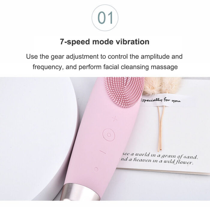 LULA Beauty Facial Cleansing Brush Device for Deep Sonic Facial Cleaner Electric Silicone Face Clean Brush for Skin Beauty - Image 4