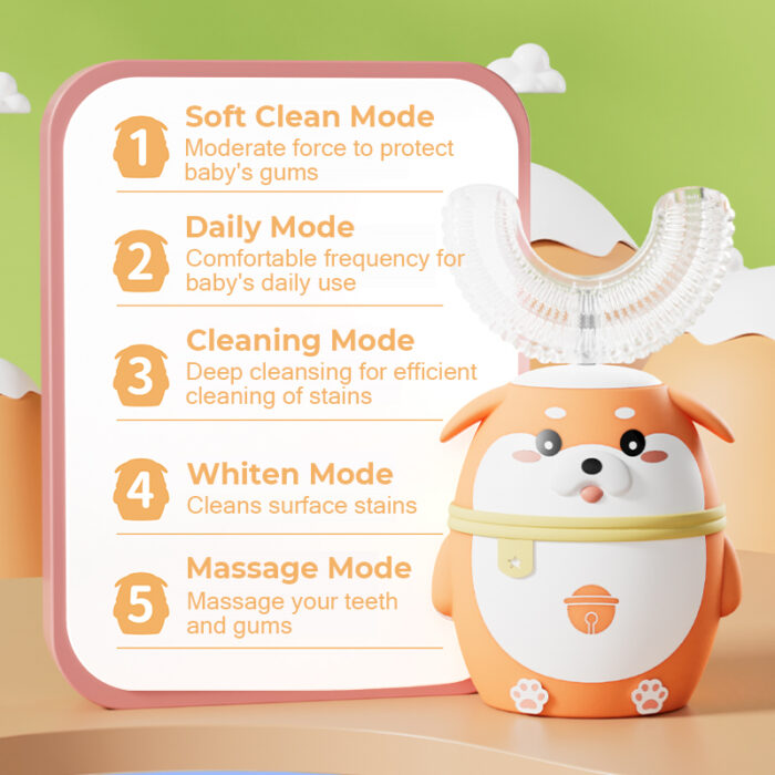 2025 Dog Cartoon Kids Rechargeable Electric Toothbrush Super Soft Nano Head Waterproof Feature for Household Use - Image 3