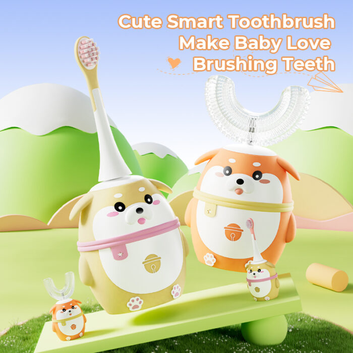 2025 Dog Cartoon Kids Rechargeable Electric Toothbrush Super Soft Nano Head Waterproof Feature for Household Use