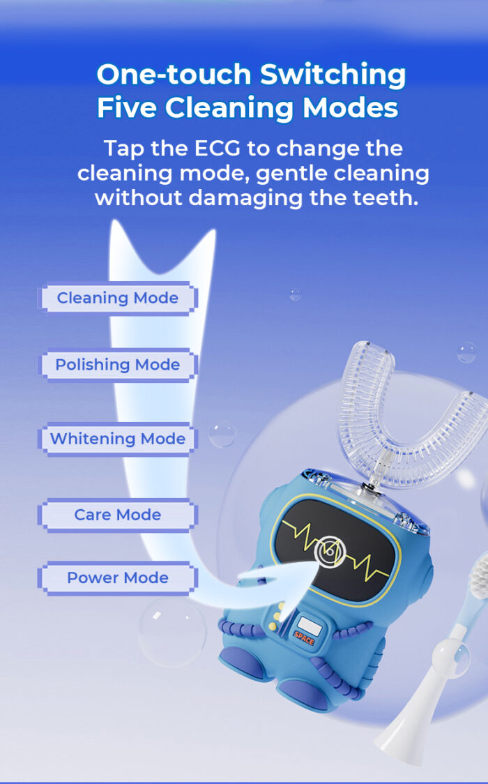 2025 Kids Rechargeable Electric Toothbrush Super Soft Nano Head Waterproof Feature for Household Use - Image 3